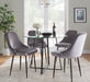 Marcel Contemporary Dining Chair with Black Frame and Silver Velvet Fabric by LumiSource - Set of 2 - DTYStore