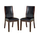Transitional Dining Room Side Chairs Set of 2pc Chairs only Brown Cherry Unique Curved Back Espresso Leatherette Padded Seat - DTYStore