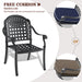 Cast Aluminum Patio Dining Chair 6PCS With Black Frame and Cushions In Random Colors - DTYStore