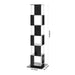 6 tier Rotating Bookshelf, Floor Rack Simple Bookcase with Acrylic plate Student Multi-Function Creative Bookshelf for Living Room with anti-toppling base - DTYStore