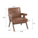 Hengming wooden leg leisure chair with handrails, cushions.uitable for living room, bedroom, study and other occasions, set of 1