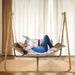 Hammock Swing Chair with Stand for Indoor,Outdoor, Anti-Rust Wood-Colored Frame 570 lbs Capacity with Cushion Oversized Double Hammock Chair for Patio Balcony Bedroom Ban on Amazon(OLD W1132P155978) - DTYStore