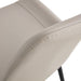 Light gray artificial leather backrest cushion dining chair, black metal legs, curved widened cushion design for more comfort, suitable for restaurants, kitchens, bedrooms, offices.(6 chairs) 0502 - DTYStore