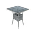 3 Piece Patio Wicker Conversation Set Grey Wicker + white Cushion