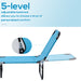 Outsunny Folding Chaise Lounge Pool Chairs, Outdoor Sun Tanning Chairs with 5-Level Reclining Back, Steel Frame for Beach, Yard, Patio, Sky Blue - DTYStore