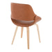 Fabrico Mid-Century Modern Accent/Dining Chair in Natural Wood and Camel Faux Leather by LumiSource - Set of 2 - DTYStore