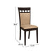 Set of 2 Upholstered Side Chairs, Cappuccino and Tan - DTYStore