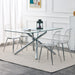 Modern simple transparent dining chair plastic chair armless crystal chair Nordic creative makeup stool negotiation chair Set of 4 and plating metal legW115164140,TW-1200 - DTYStore