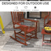 Outsunny Outdoor Rocking Chair Set of 2 with Side Table, Patio Wooden Rocking Chair with Smooth Armrests, High Back for Garden, Balcony, Porch, Supports Up to 352 lbs., Wine Red - DTYStore