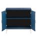 Simple Storage Cabinet Accent Cabinet with Solid Wood Veneer and Metal Leg Frame for Living Room, Entryway, Dining Room (Navy) - DTYStore