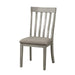 Dining Room Furniture Side Chairs 2pc Set Wire Brushed Light Gray Finish Vertical Slat Back Design Wooden Chairs Set - DTYStore