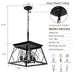 4-Light Farmhouse Chandeliers For Dining Room Black(No Bulbs) - DTYStore