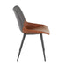 Outlaw Industrial Two-Tone Chair in Brown Faux Leather and Grey Fabric by LumiSource - Set of 2 - DTYStore