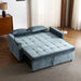 56.9" Loveseat Sofa Pull-out Sofa Bed Sleeper Sofa with a Reversible Backrest Cushion, Side Pockets, Two USB Ports and a Phone Holder for Living Room, Blue - DTYStore