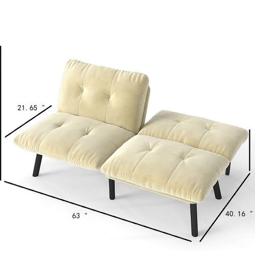 Cream Convertible Folding Modern sofa Bed - Image 8