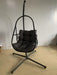 Swing Egg Chair with Stand Indoor Outdoor Wicker Rattan Patio Basket Hanging Chair with C Type bracket , with cushion and pillow,Patio Wicker folding Hanging Chair( Special construction cup holder - DTYStore