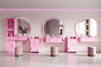 Pink Modern Simple Hair Desk, Multi-Layer Storage Space - DTYStore