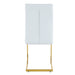 Luxury Simple Arch Chair - Set of 6 White PU Material High Resilience Dining Chair with Arched Metal Gold Leg. - DTYStore