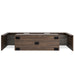 FashionTVstandTVcabinet,EntertainmentCenter,TVstationTV console,media console,with LEDlight belt,light belt remote control,toughenedglassshelf,metal handle,Canbeplaced in the living room,bedroom,brown - DTYStore