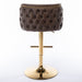 Furniture,Swivel Barstools Adjusatble Seat Height, Modern PU Upholstered Bar Stools with the whole Back Tufted, for Home Pub and Kitchen Island（Brown, Set of 2） - DTYStore
