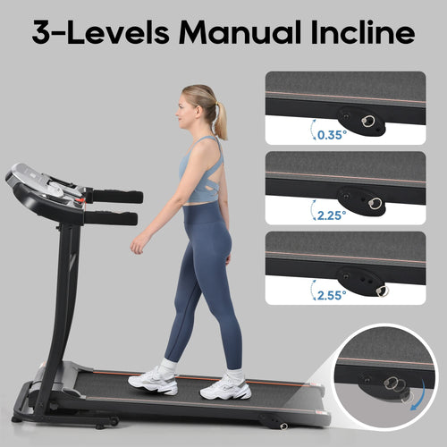 Treadmills for Home, Folding Treadmill with Incline and Heart Rate Sensor, 2.5HP Quiet Brushless with USB Charge Station, Small Space Portable Running Walking Machine, 300lbs Weight Capacity - Image 7