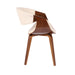 Symphony Mid-Century Modern Dining/Accent Chair in Walnut Wood and Cream Faux Leather by LumiSource - DTYStore
