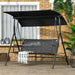 Outsunny 3-Seat Outdoor Patio Swing Chair with Removable Cushion, Steel Frame Stand and Adjustable Tilt Canopy for Patio, Garden, Poolside, Balcony, Backyard, Black 1 - DTYStore