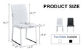 Set of 4 dining chairs, white dining chair set, PU material high backrest seats and sturdy leg chairs, suitable for restaurants, kitchens, living rooms - DTYStore