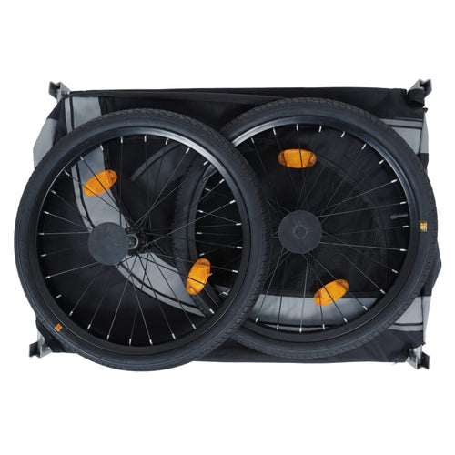 Large Folding Bike Trailer for Dogs – 66LB Capacity All-Terrain Pet Carrier, Durable Steel Frame for Cycling, Jogging, Camping & Outdoor Adventures, Black- Gray - Image 14