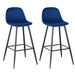 Bar Stools Set of 2, 30 Inches Velvet Barstool Modern Counter Bar Height Chair with Back, Sturdy Metal Legs & Footrests, Easy Assembly, Island Stool for Kitchen Bar - DTYStore