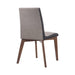 Set of 2 Grey Fabric Upholstered Dining Side Chairs in Walnut Finish - DTYStore