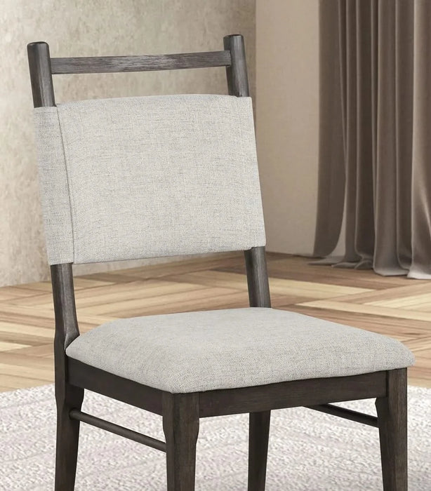 7pc Dining Room Set Dark Walnut Wooden Dining Table 6x Side Chairs Rubber wood Modern Kitchen Dining Default -DTYStore