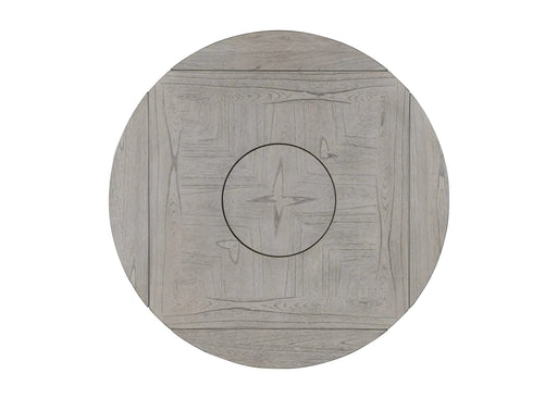 7pc Farmhouse Contemporary Counter Height Dining Set Storage Table Single Pedestal Round Black Gray Natural Grain Integrated Turntable Drop Leaves Built-in Shelving Fabric Upholstery Chairs Default -DTYStore