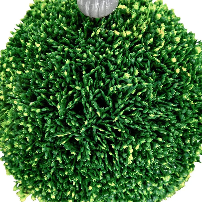 7x7x17' Faux Boxwood Topiary Sphere on Metal Spire Default -DTYStore