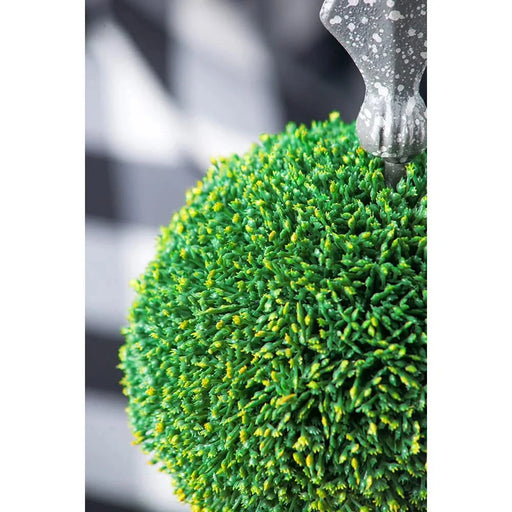 7x7x17' Faux Boxwood Topiary Sphere on Metal Spire Default -DTYStore