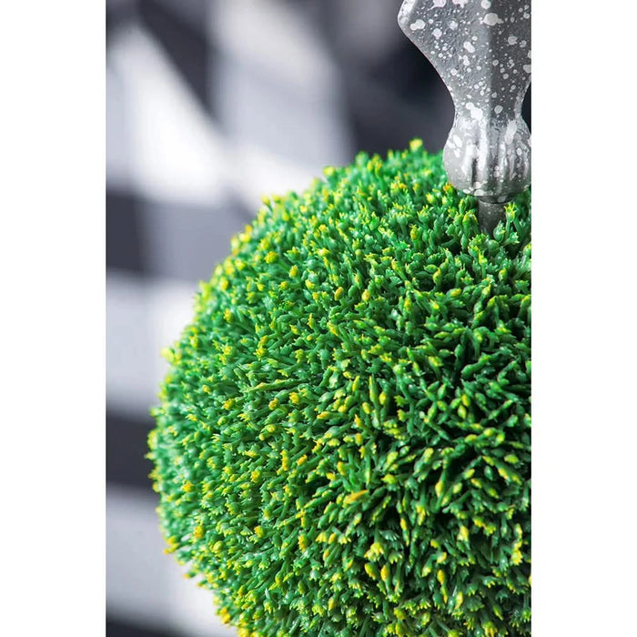 7x7x17' Faux Boxwood Topiary Sphere on Metal Spire Default -DTYStore