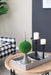 7x7x17' Faux Boxwood Topiary Sphere on Metal Spire Default -DTYStore