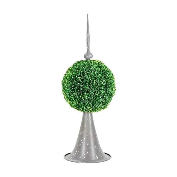 7x7x17' Faux Boxwood Topiary Sphere on Metal Spire Default -DTYStore