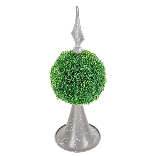 7x7x17' Faux Boxwood Topiary Sphere on Metal Spire Default -DTYStore