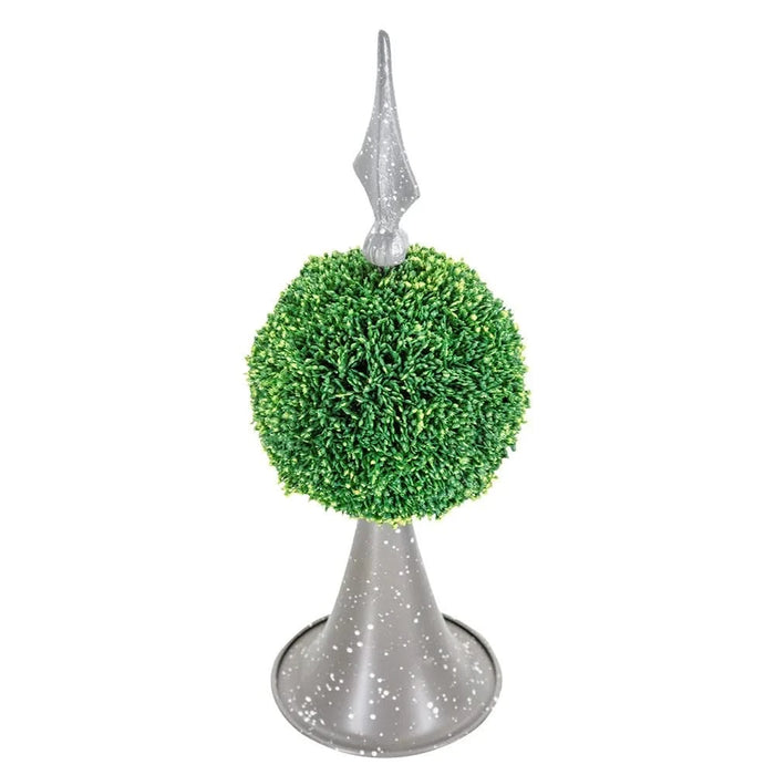 7x7x17' Faux Boxwood Topiary Sphere on Metal Spire Default -DTYStore