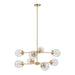 8-Light Metal Chandelier with Globe Bulbs Gold/Clear See below Default -DTYStore