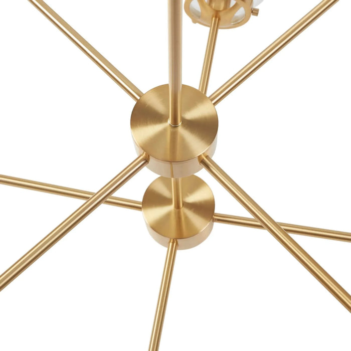 8-Light Metal Chandelier with Globe Bulbs Gold/Clear See below Default -DTYStore