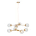 8-Light Metal Chandelier with Globe Bulbs Gold/Clear See below Default -DTYStore