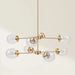 8-Light Metal Chandelier with Globe Bulbs Gold/Clear See below Default -DTYStore