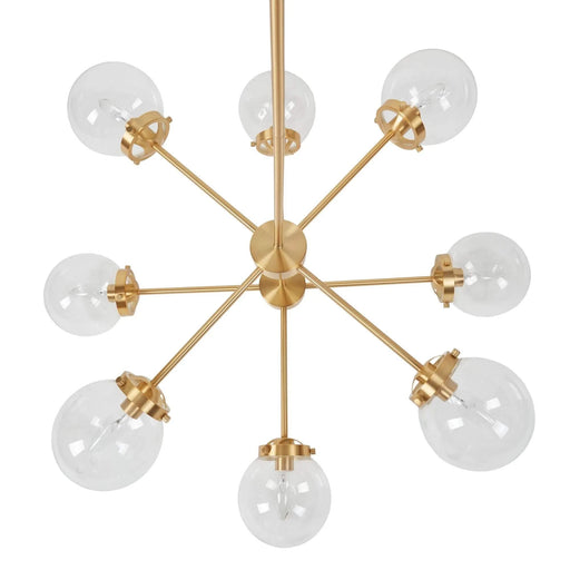 8-Light Metal Chandelier with Globe Bulbs Gold/Clear See below Default -DTYStore