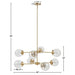 8-Light Metal Chandelier with Globe Bulbs Gold/Clear See below Default -DTYStore