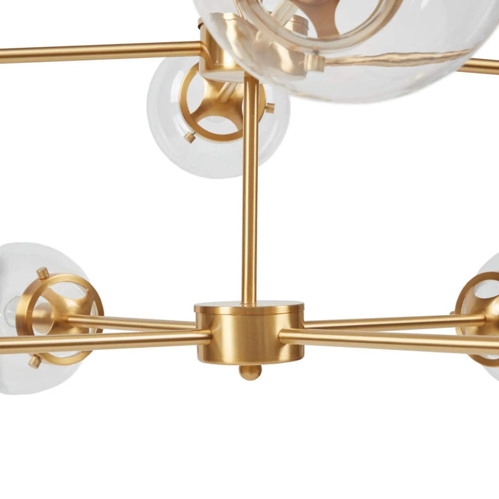 8-Light Metal Chandelier with Globe Bulbs Gold/Clear See below Default -DTYStore