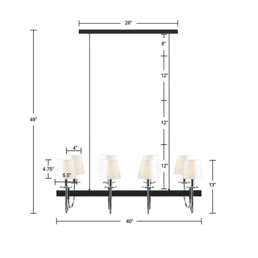 8-Light Traditional Chandelier with Drum Shades Default -DTYStore