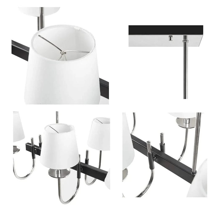 8-Light Traditional Chandelier with Drum Shades Default -DTYStore