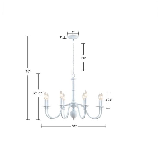 8-Light Traditional Metal Chandelier Default -DTYStore